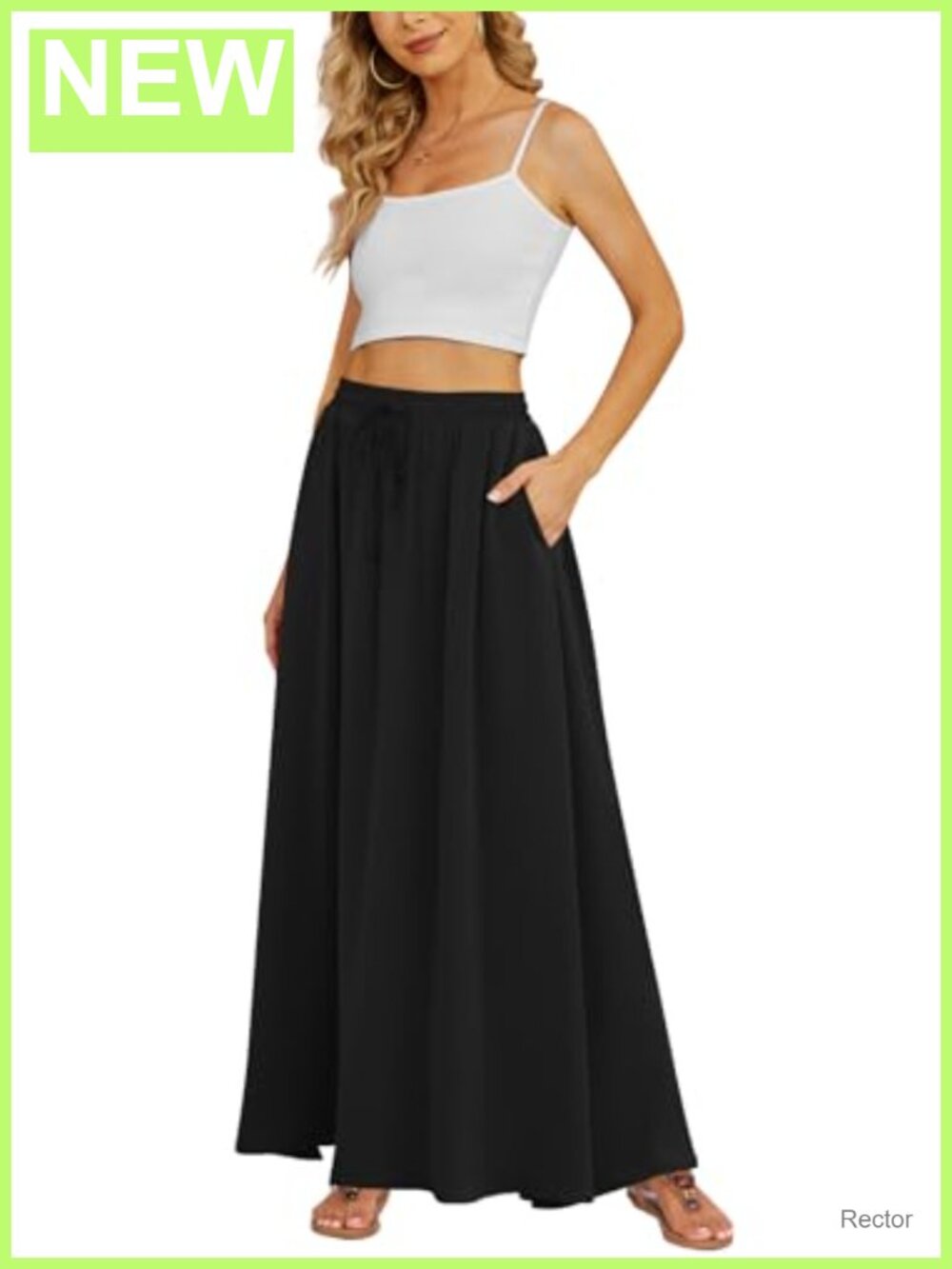 Women's Flowy Chiffon Maxi Skirt High Waist Pleated A-Line Casual Long Skirt